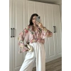 Zr Model Çiçek Desenli Fırfırlı Gömlek Bluz
