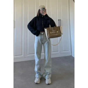 Açık Mavi Yüksekbel Palazzo Jean