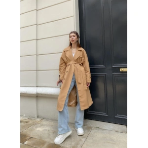 Camel Brshk Model Premium Oversize Trençkot