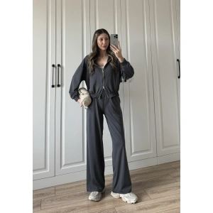 Çift Fermuarlı Antrasit Spor Model Takım