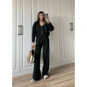 Çift Fermuarlı Siyah Spor Model Takım