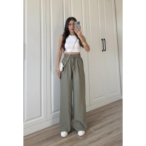 Dania Premium Haki Tensel Palazzo Pantolon