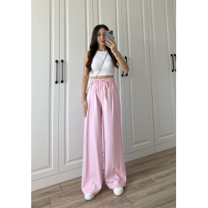 Dania Premium Pembe Tensel Palazzo Pantolon