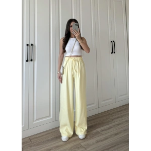 Dania Premium Sarı Tensel Palazzo Pantolon