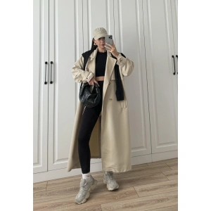 Ekstra Oversize Premium Taş Trençkot