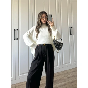 Golden Oversize Ekru Triko Kazak