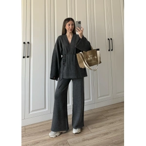 Luvre Bağlamalı Antrasit Triko Takım