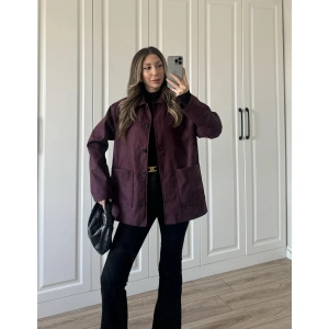 Nika Astarlı Süet Bordo Ceket