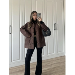 Nika Astarlı Süet Kahve Ceket