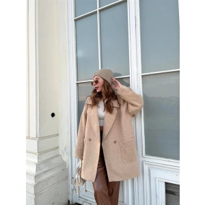 Oversize Kısa Kahve Kaban