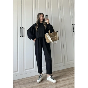 Oysh Kumaş Oversize Siyah Spor Takım