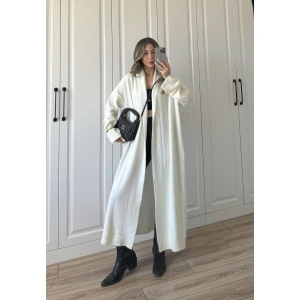 Pinterest Ekru Uzun Triko Hırka