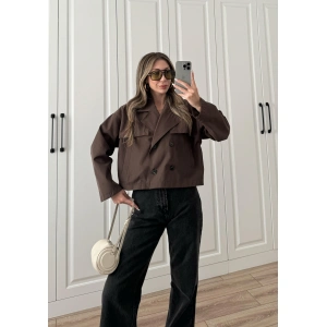 Riva Zr Model Kısa Kahve Trençkot