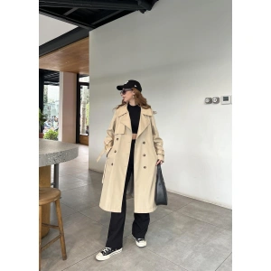 Stradi Model Taş Astarlı Uzun Trençkot