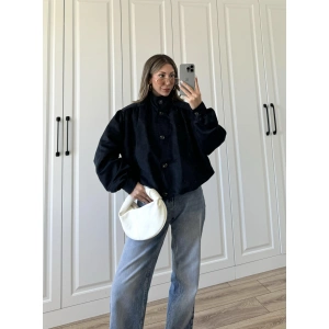 Vion Astarlı Lacivert Süet Bomber Ceket