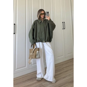 Viral Süet Astarlı Haki Bomber Ceket