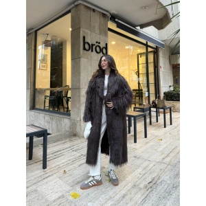 Yüksek Kalite Kahve Lux Uzun Kürk