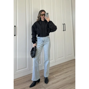 Zr Model. Astarlı Siyah Bomber Ceket