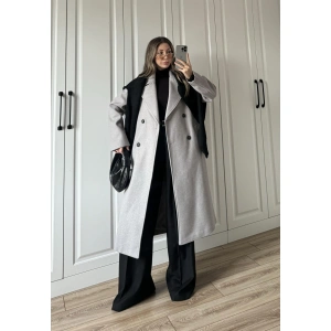 Zr Model Oversize Gri Kaşe Kaban