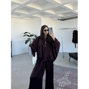 Zr Saten Oversize Bordo Bomber Ceket