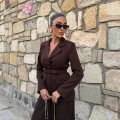 Kadın Belden Kemerli Şık Takım-Blazer&Piliseli Etek