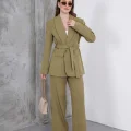 Kadın Haki Ceket Pantolon Takım