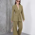 Kadın Haki Ceket Pantolon Takım
