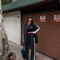 Kadın Yan Şerit Detaylı Oversize Blazer & Palazzo Takım