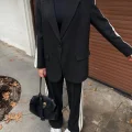 Kadın Yan Şerit Detaylı Oversize Blazer & Palazzo Takım