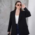 Kadın Oversize Tek Düğmeli Vatkalı Blazer Ceket