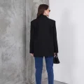 Kadın Oversize Tek Düğmeli Vatkalı Blazer Ceket