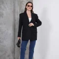 Kadın Oversize Tek Düğmeli Vatkalı Blazer Ceket