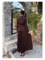 Kadın Belden Kemerli Şık Takım-Blazer&Piliseli Etek