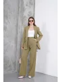 Kadın Haki Ceket Pantolon Takım
