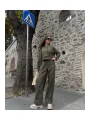 Kadın Kapitone Dokulu Oversize Ceket Pantolon Takım