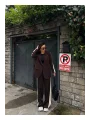 Kadın Yan Şerit Detaylı Oversize Blazer & Palazzo Takım
