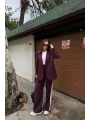 Kadın Yan Şerit Detaylı Oversize Blazer & Palazzo Takım