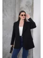 Kadın Oversize Tek Düğmeli Vatkalı Blazer Ceket