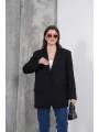 Kadın Oversize Tek Düğmeli Vatkalı Blazer Ceket