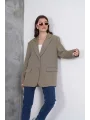 Kadın Oversize Tek Düğmeli Vatkalı Blazer Ceket