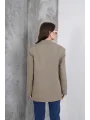 Kadın Oversize Tek Düğmeli Vatkalı Blazer Ceket