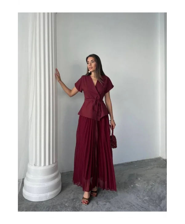 Kadın Piliseli Pinterest Model Etek Büstiyer Takım