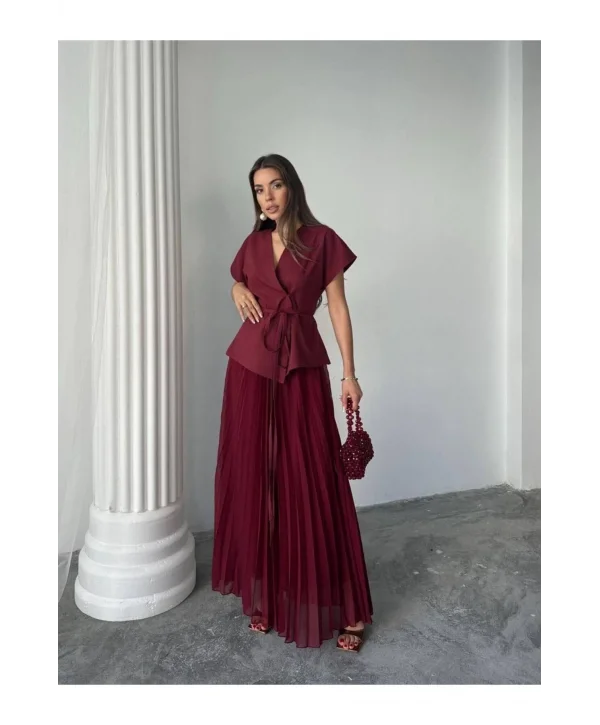 Kadın Piliseli Pinterest Model Etek Büstiyer Takım