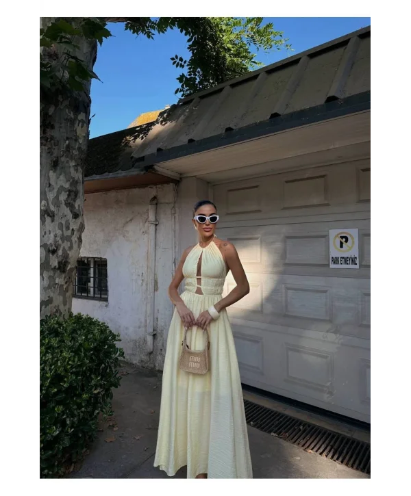 Kadın Örgülü Müslin Elbise