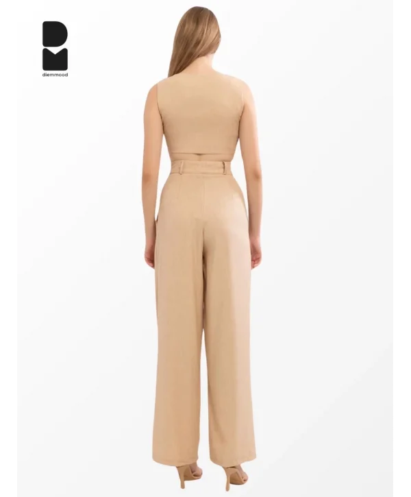 Kadın Camel Casual Crop Yelek