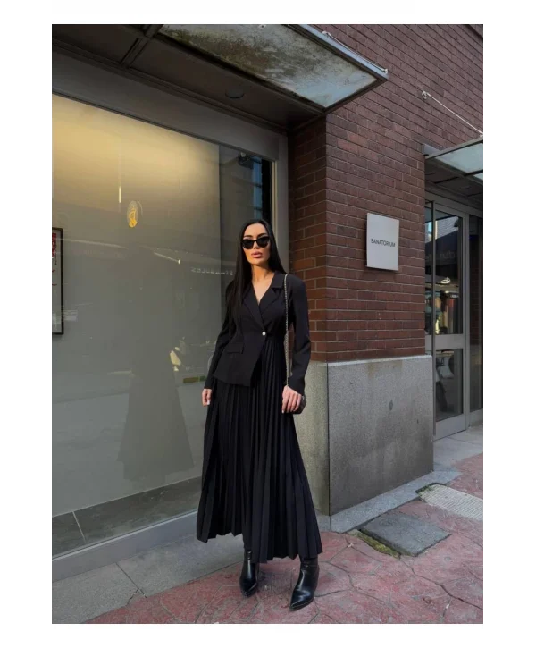 Kadın Ceket Pileli Elbise