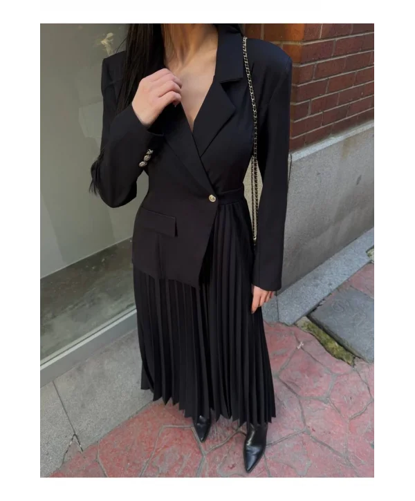 Kadın Ceket Pileli Elbise