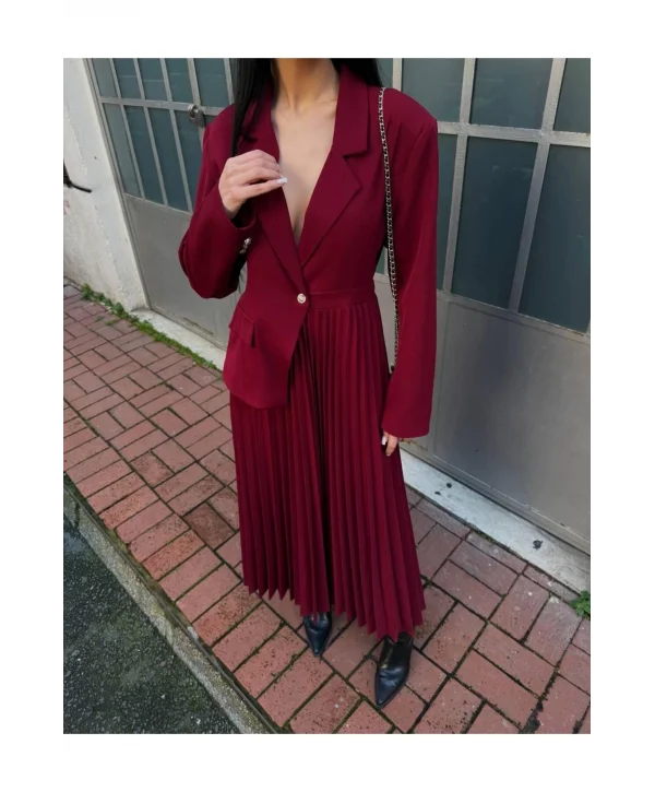 Kadın Ceket Pileli Elbise