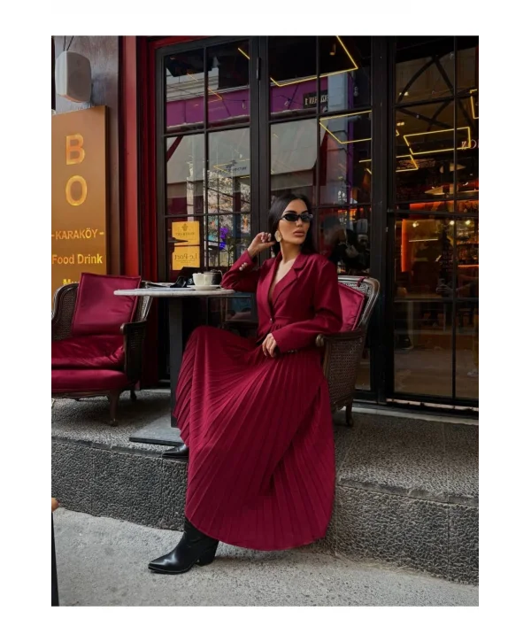 Kadın Ceket Pileli Elbise