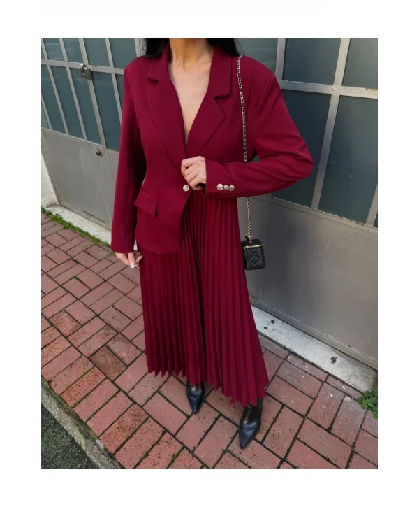 Kadın Ceket Pileli Elbise